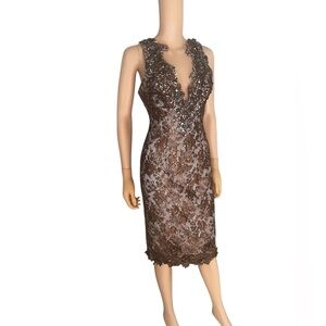 Mandalay brown beaded dress size 6